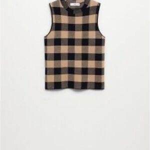 Mango Checkered Sleeveless Top